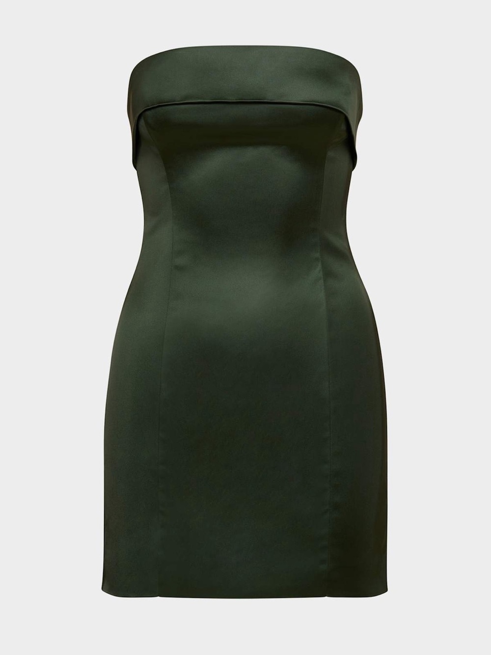 Aritzia Strapless Dark Olive Green Mini Dress